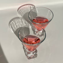 Load image into Gallery viewer, Vintage 80s DiSaronno Ice Cube Base Martini Glasses, Set of 2