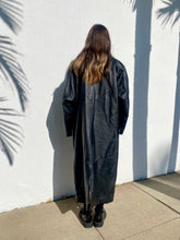 Load image into Gallery viewer, Vintage Long Leather Trench Coat
