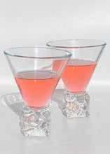 Load image into Gallery viewer, Vintage 80s DiSaronno Ice Cube Base Martini Glasses, Set of 2