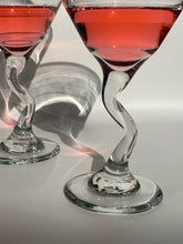 Load image into Gallery viewer, 80s Zig Zag Martini Glasses Set of 2