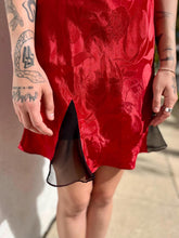 Load image into Gallery viewer, VTG 90s Gold Label Victorias Secret Satin Slip Red Slip