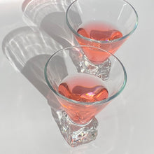 Load image into Gallery viewer, Vintage 80s DiSaronno Ice Cube Base Martini Glasses, Set of 2