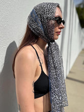 Load image into Gallery viewer, VTG Leopard Print Sheer Scarf Printed Scarf with Leopards Festival Scarf