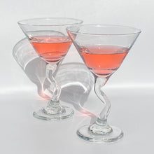 Load image into Gallery viewer, 80s Zig Zag Martini Glasses Set of 2