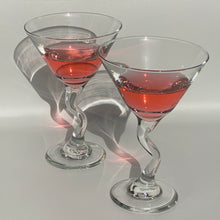 Load image into Gallery viewer, 80s Zig Zag Martini Glasses Set of 2