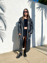 Load image into Gallery viewer, Vintage Long Leather Trench Coat