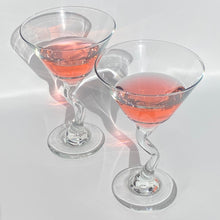 Load image into Gallery viewer, 80s Zig Zag Martini Glasses Set of 2