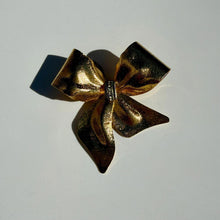 Load image into Gallery viewer, Vintage Gold Bow Brooch | Statement Pin | Collectible Large Bow