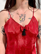 Load image into Gallery viewer, VTG 90s Gold Label Victorias Secret Satin Slip Red Slip