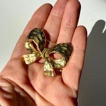 Load image into Gallery viewer, Vintage Gold Bow Brooch | Statement Pin | Collectible Bow