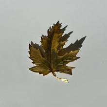 Load image into Gallery viewer, Large Vintage Gold Maple Leaf Brooch | 4” Statement Pin