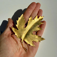 Load image into Gallery viewer, Large Vintage Gold Maple Leaf Brooch | 4” Statement Pin