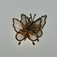 Load image into Gallery viewer, Signed Monet Butterfly Brooch | Gold Tone Rhinestone | Vintage Gift