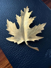 Load image into Gallery viewer, Large Vintage Gold Maple Leaf Brooch | 4” Statement Pin