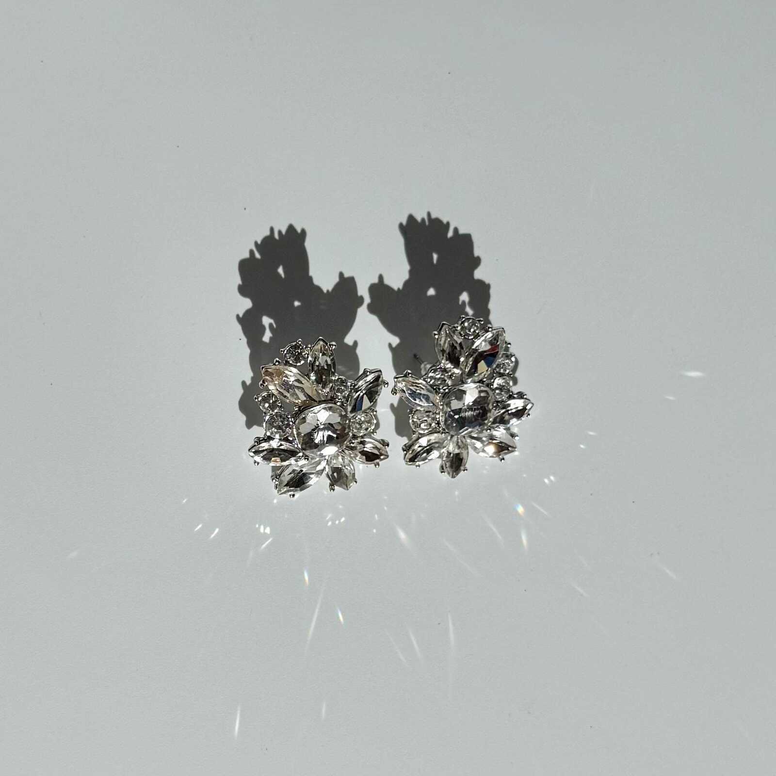 Vintage Chunky Sparkly Crystal Earrings