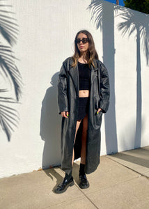 Vintage Long Leather Trench Coat