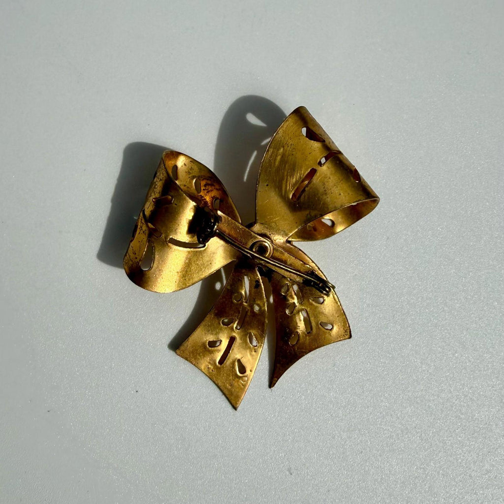 Vintage Gold Bow Brooch | Statement Pin | Collectible Bow