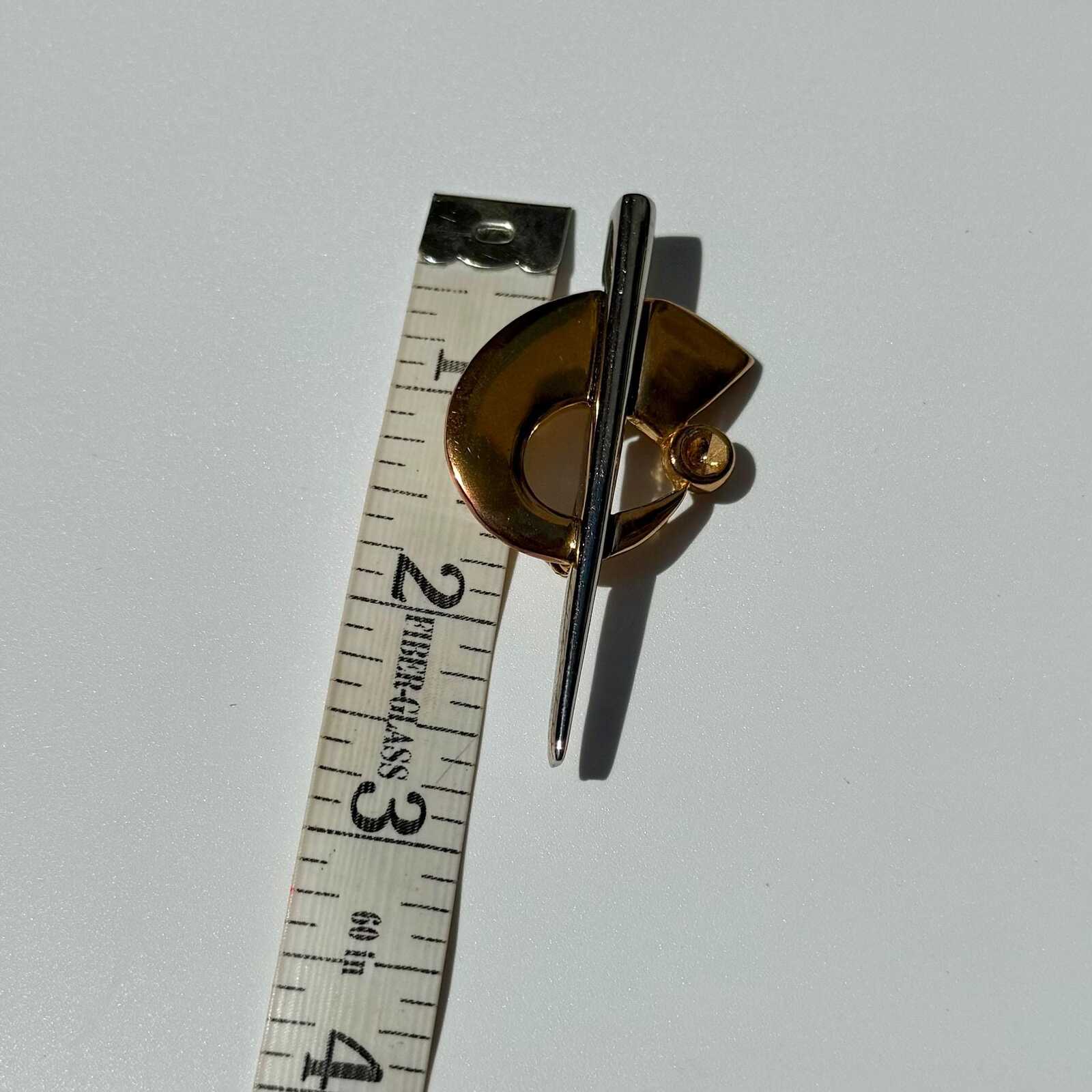 Vintage Gold & Silver Tone Mixed Metal Art Deco Brooch