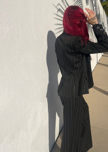 Vintage Y2K Women's Two Piece Striped Suit