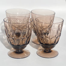 Load image into Gallery viewer, Set of 4 vintage smoke colored drinking glasses
