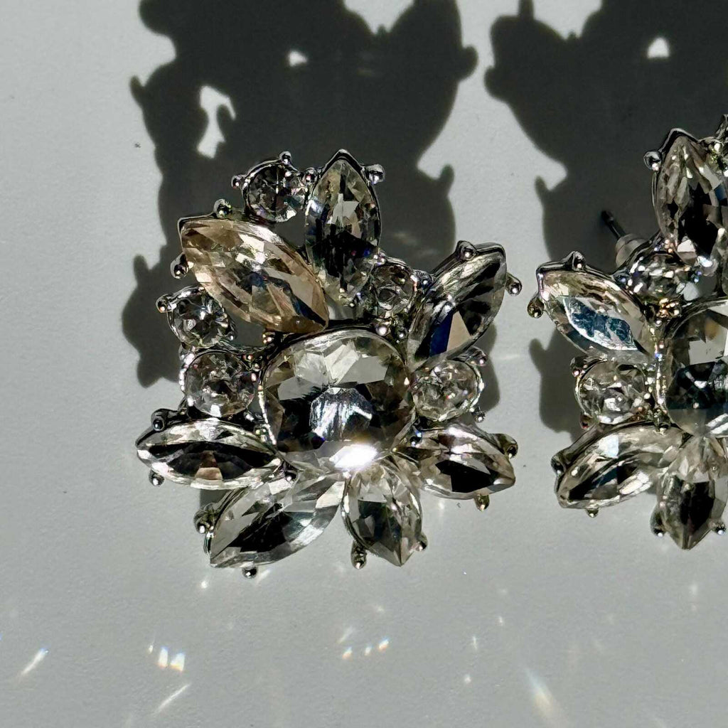 Vintage Chunky Sparkly Crystal Earrings