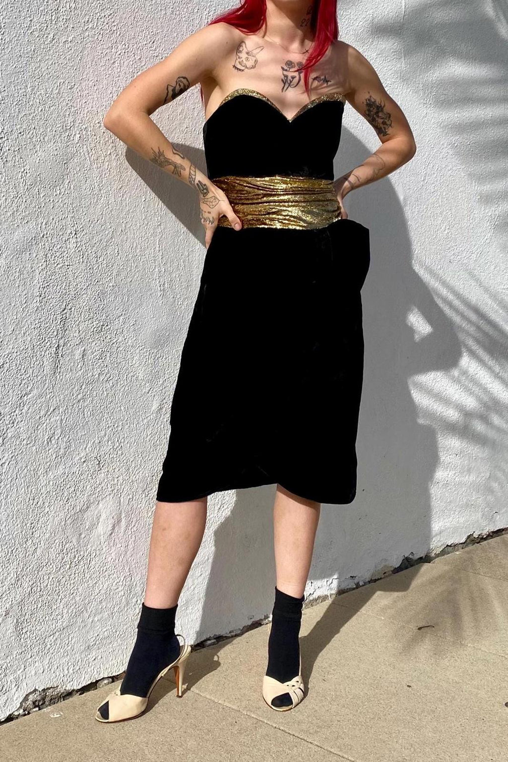 VTG 90s Black Velvet Party Dress