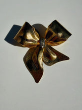 Load image into Gallery viewer, Vintage Gold Bow Brooch | Statement Pin | Collectible Large Bow
