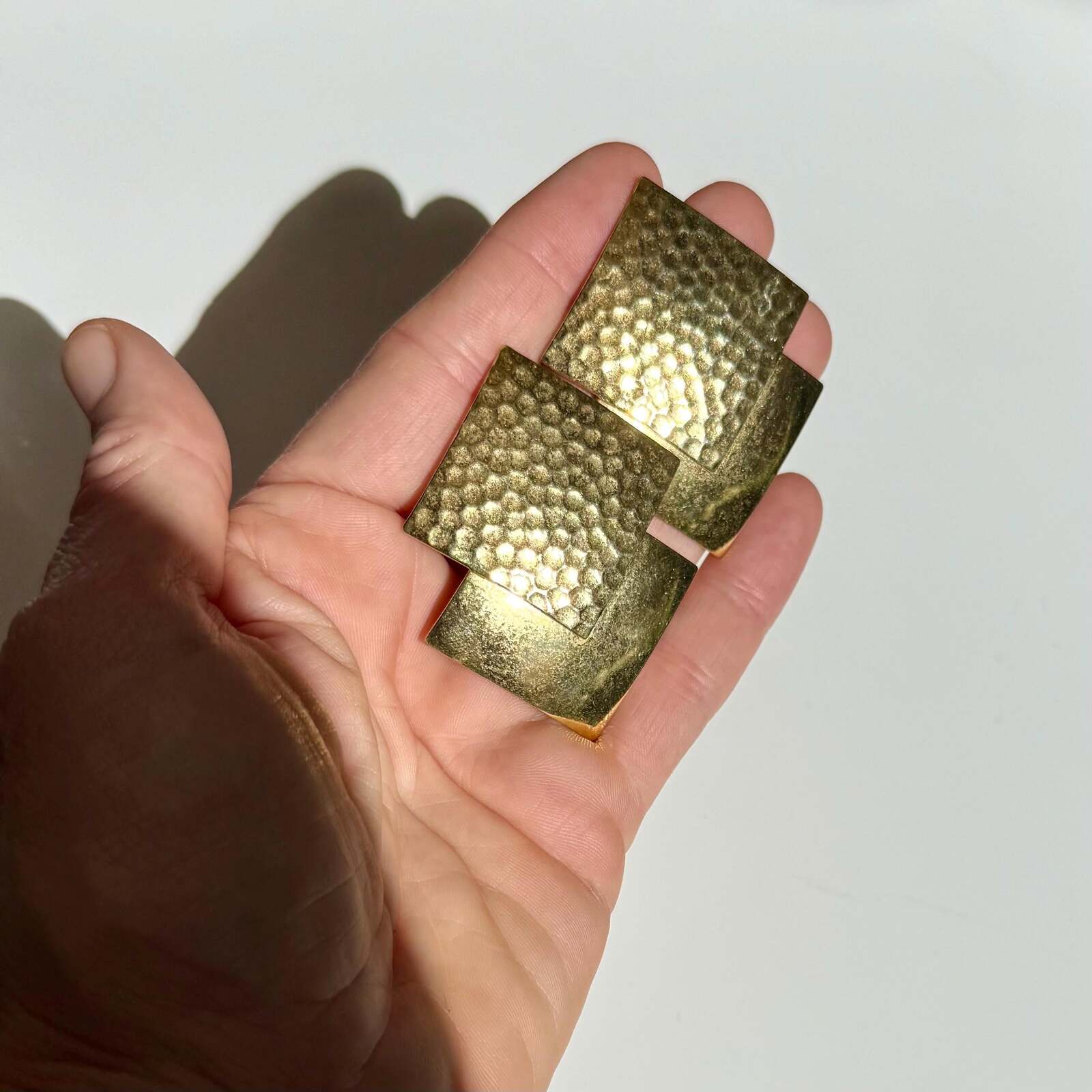 Vintage 80s Hammered Metal Earrings