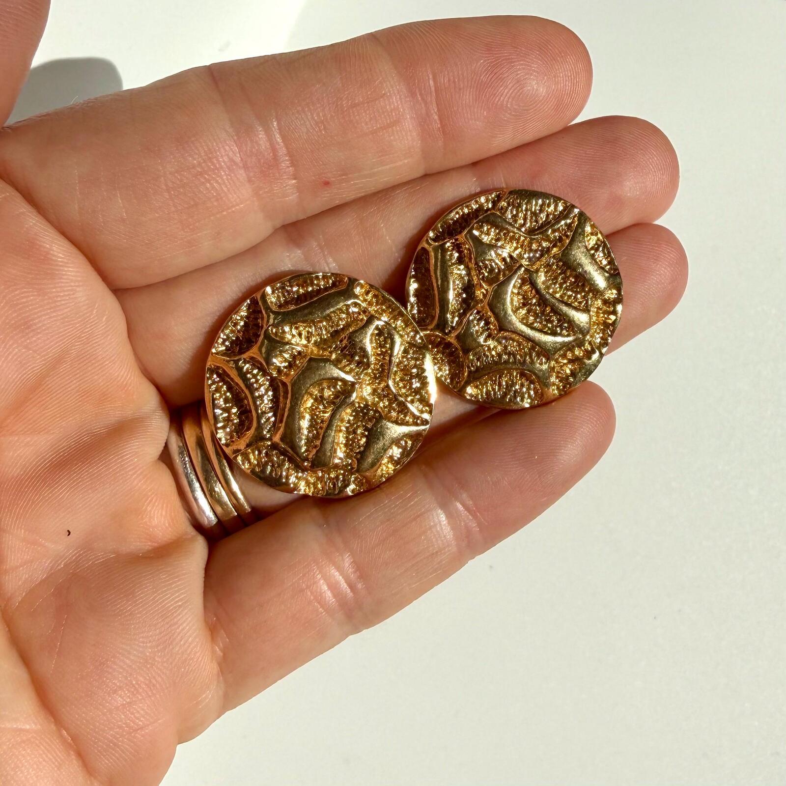 Vintage Mid-Century Golden Nugget Earrings