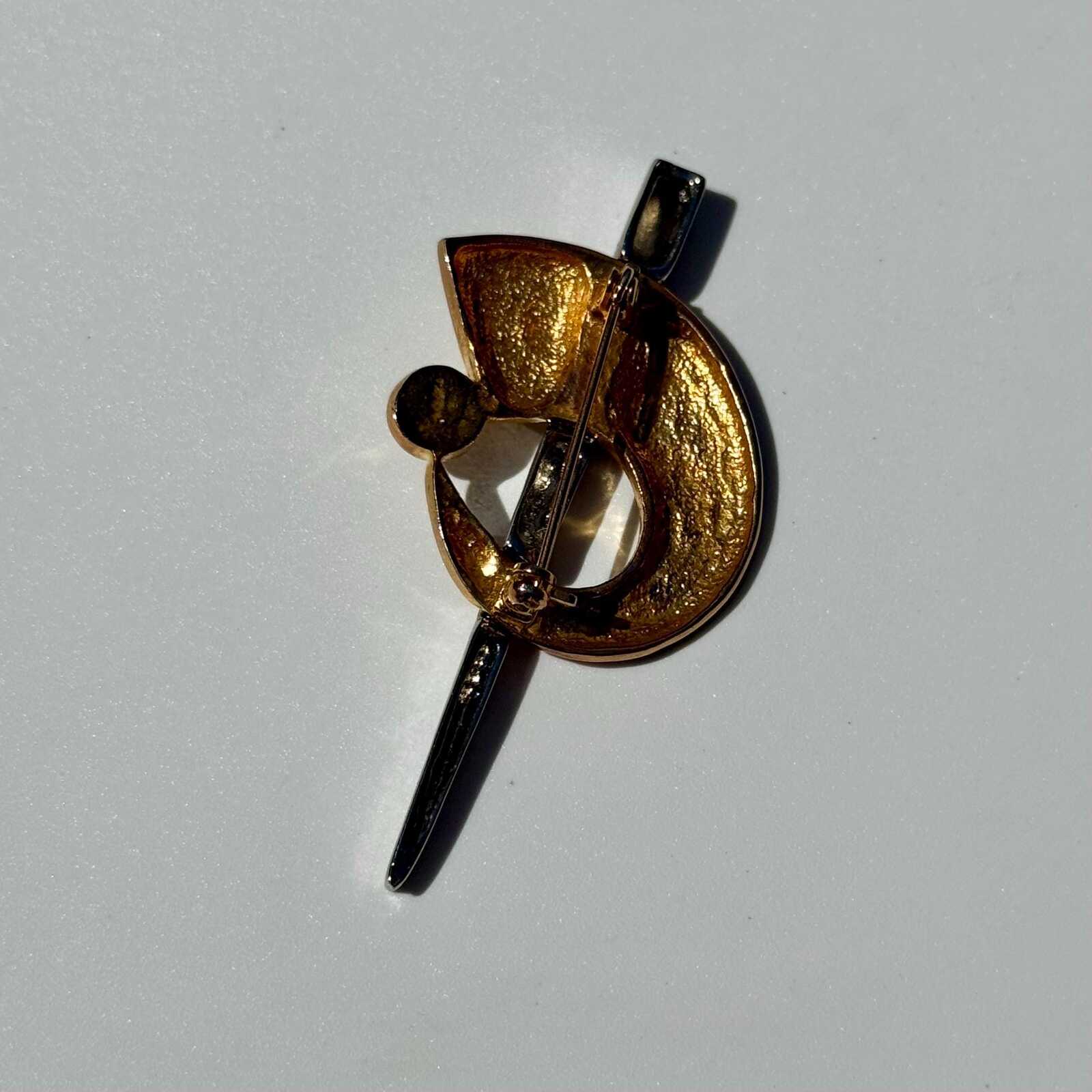 Vintage Gold & Silver Tone Mixed Metal Art Deco Brooch