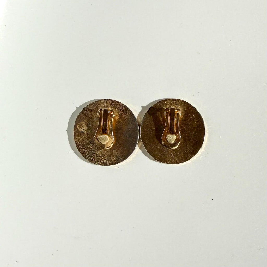 Vintage Mid-Century Gold Tone Swirl Earrings