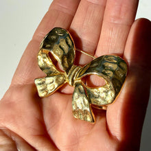 Load image into Gallery viewer, Vintage Gold Bow Brooch | Statement Pin | Collectible Bow
