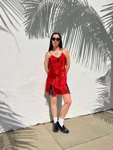 VTG 90s Gold Label Victorias Secret Satin Slip Red Slip