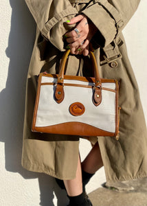 Vintage 90s Dooney & Bourke White/Tan Leather Purse