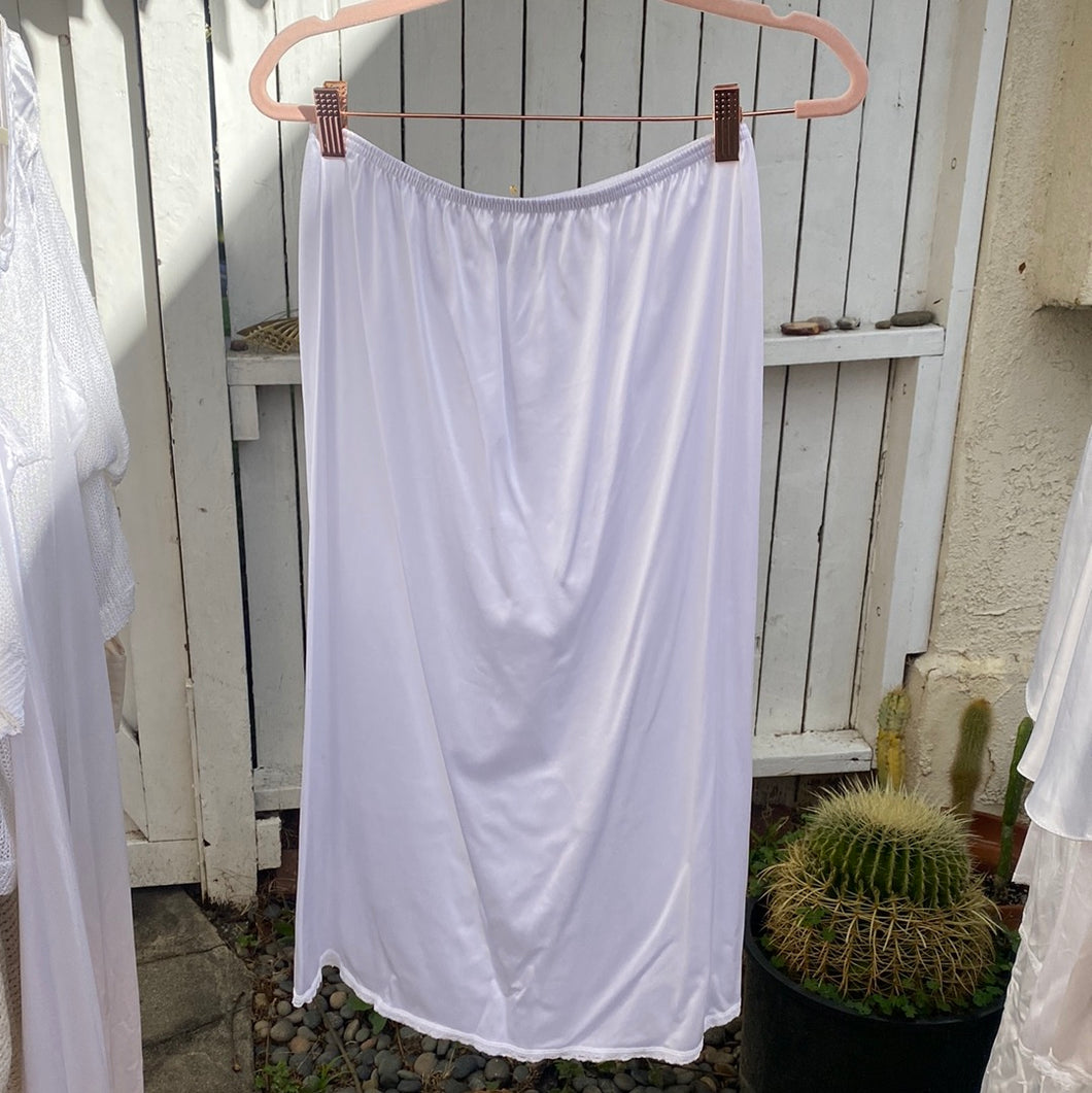 white slip skirt