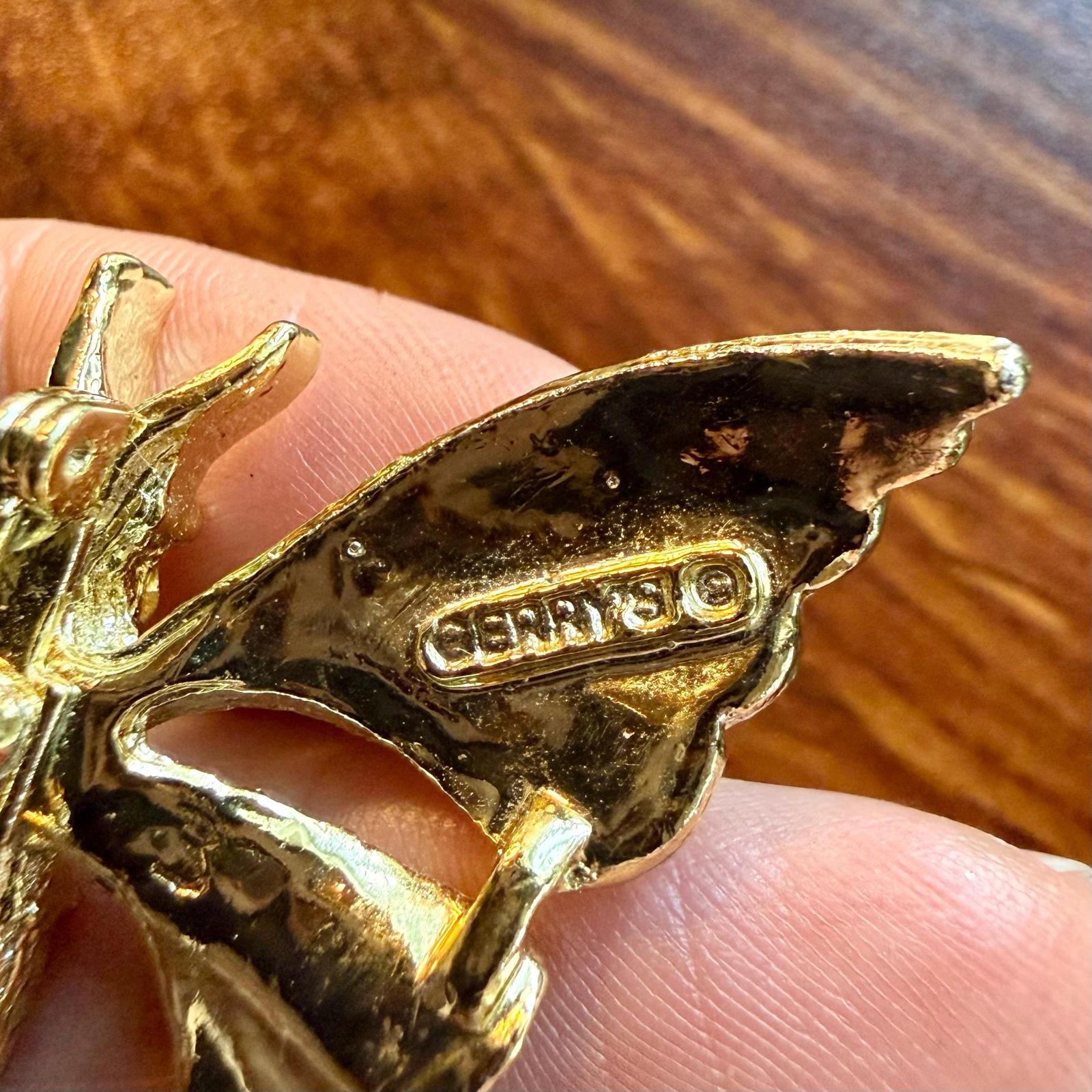 Vintage GERRY’S Butterfly Brooch | Gold Rhinestone Pin