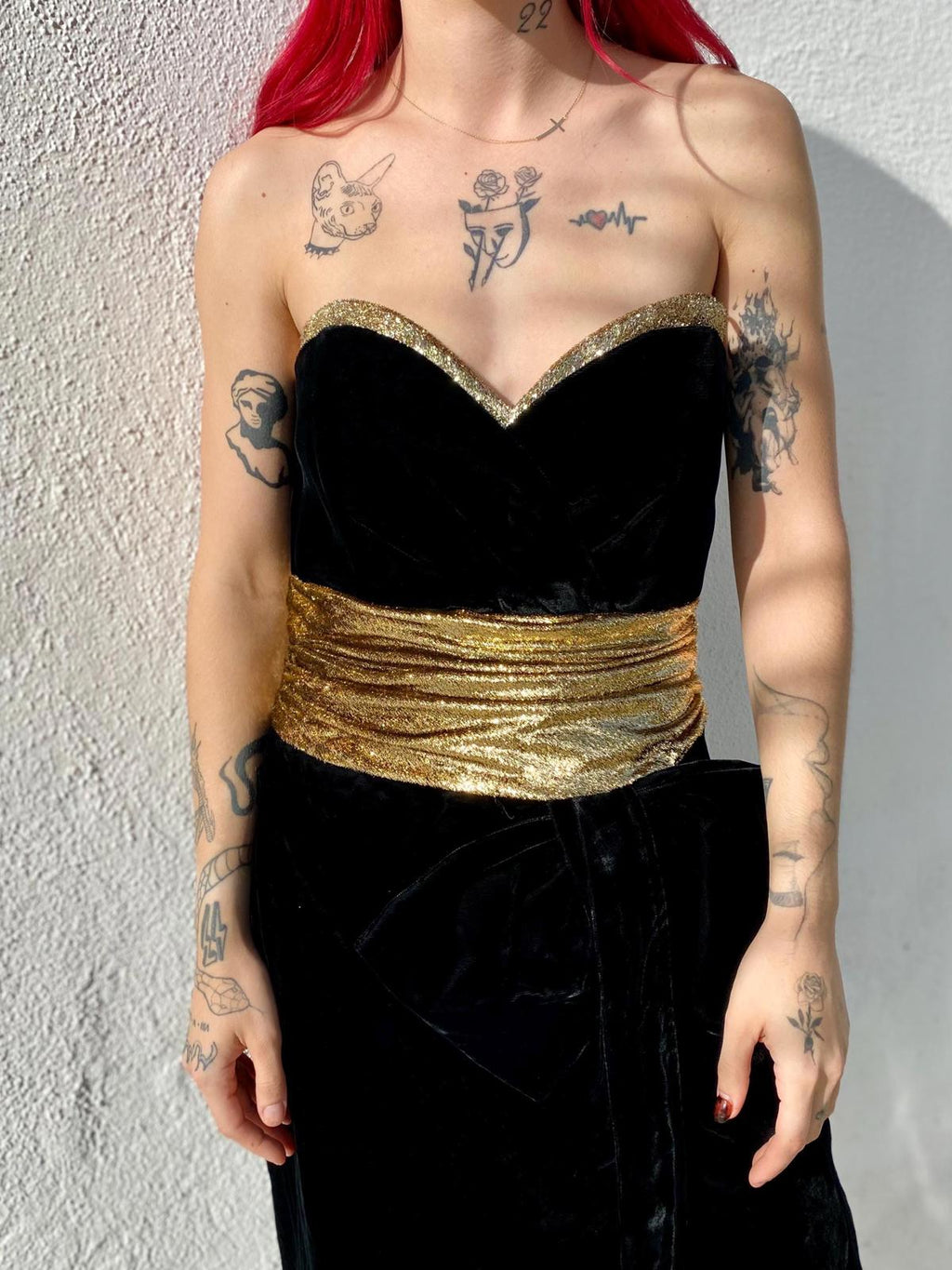 VTG 90s Black Velvet Party Dress