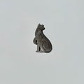 Vintage Cat Brooch | Large Silver Tone Kitten Pin
