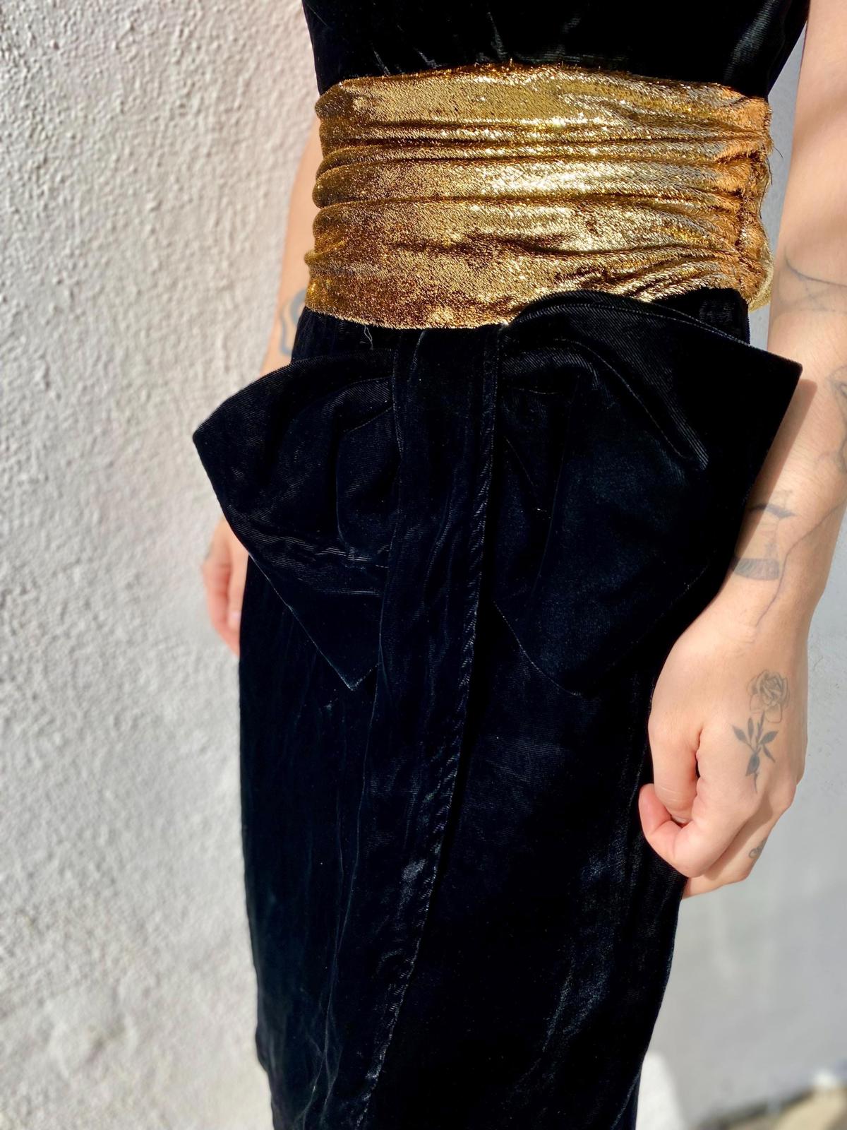 VTG 90s Black Velvet Party Dress