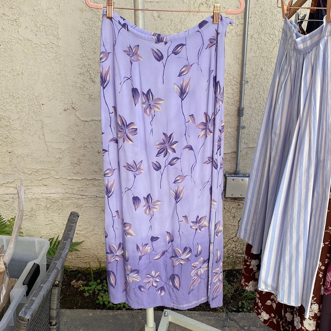 Purple floral maxi skirt