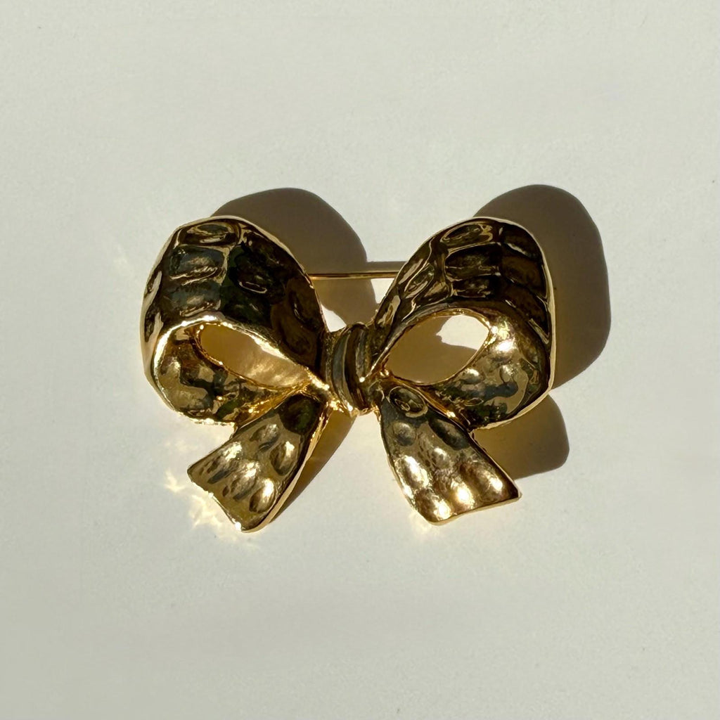 Vintage Gold Bow Brooch | Statement Pin | Collectible Bow