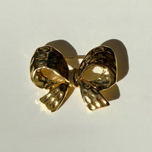 Load image into Gallery viewer, Vintage Gold Bow Brooch | Statement Pin | Collectible Bow
