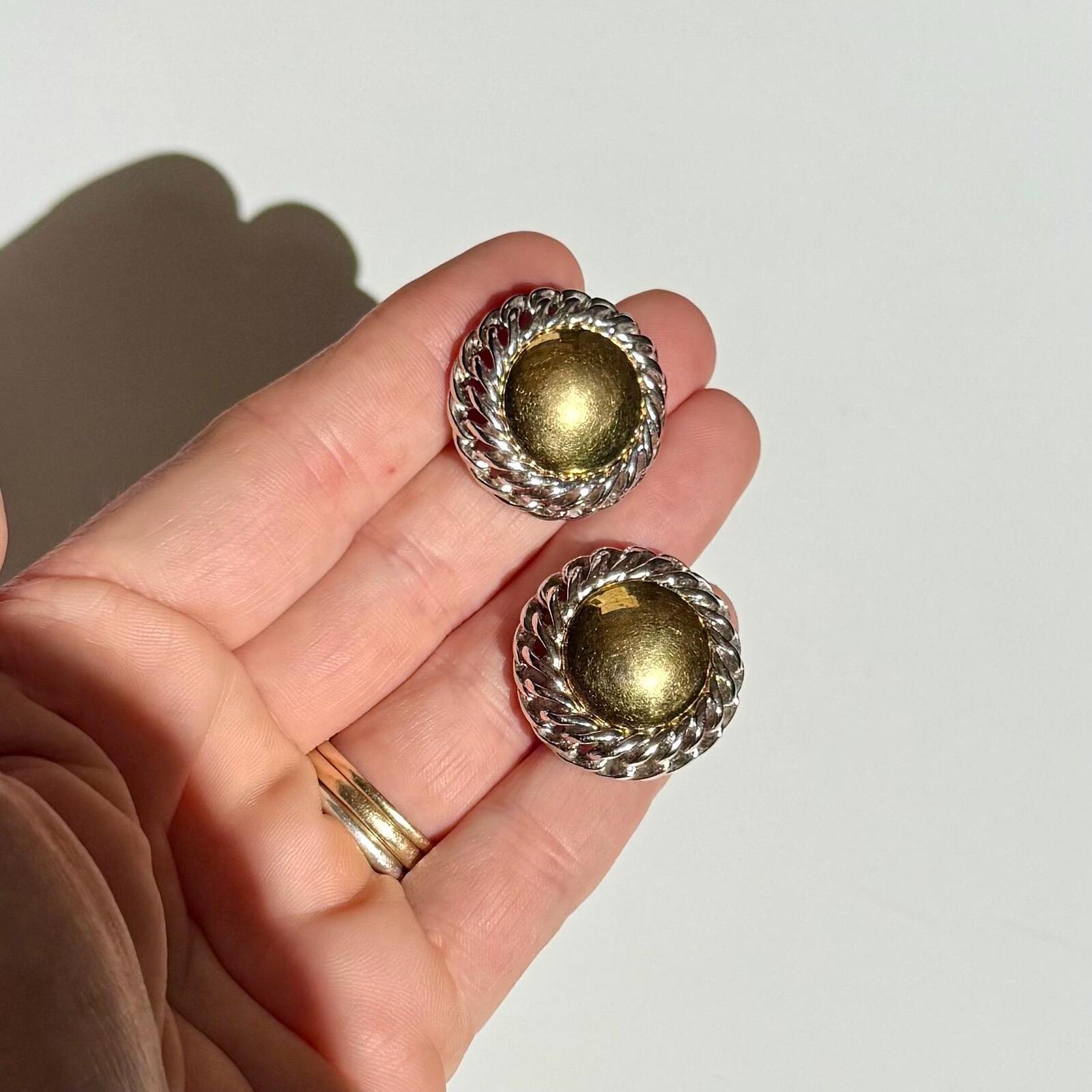 Vintage 80s Mixed Metal Earrings
