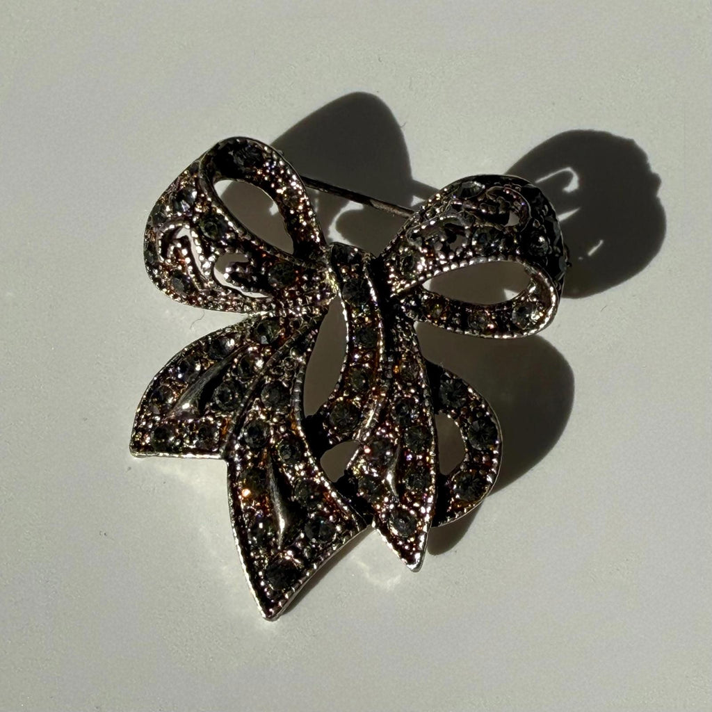 Vintage Silver Bow Brooch | Statement Pin | Collectible Large Bow