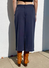 Load image into Gallery viewer, Vintage 70s/80s Navy Blue Midi Skirt
