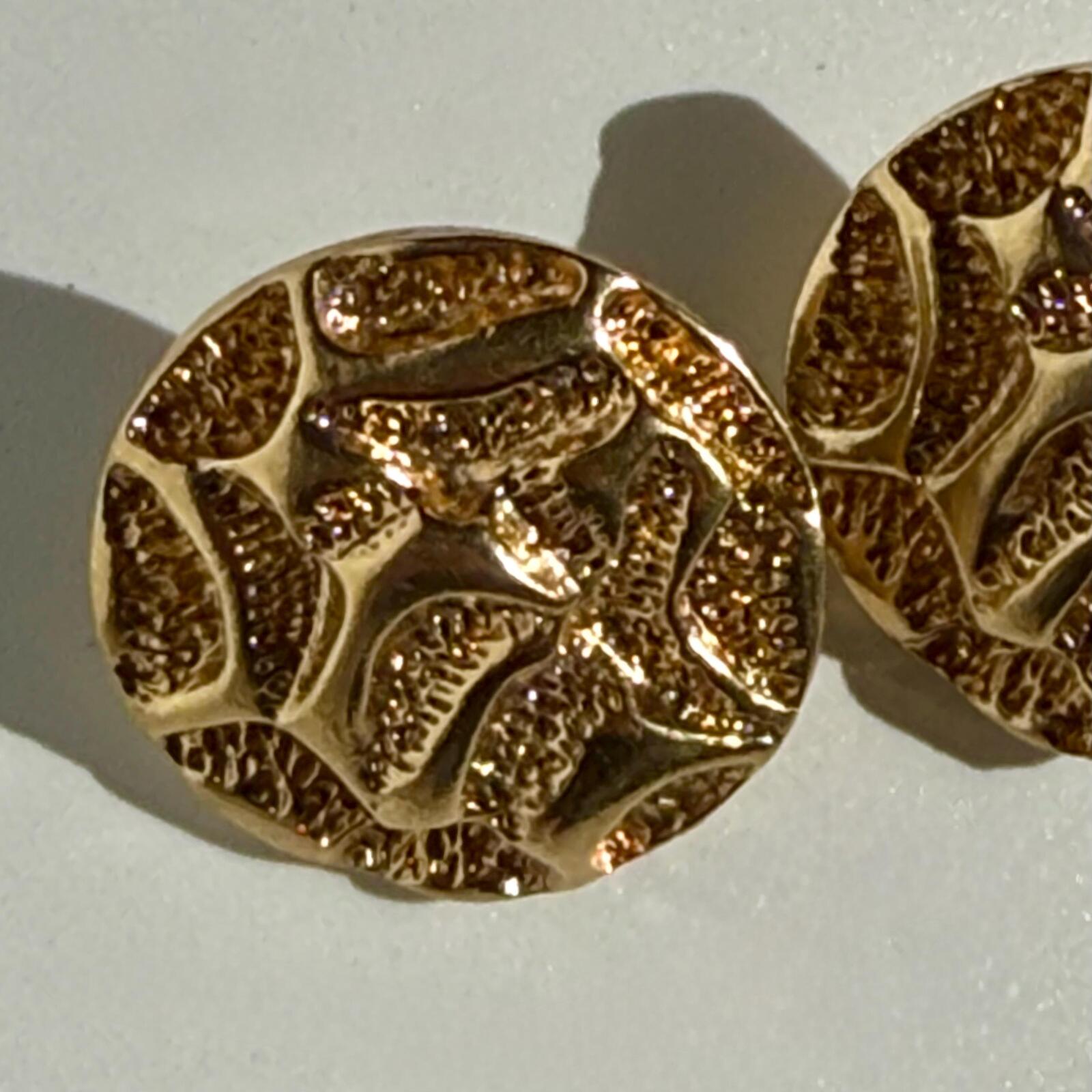 Vintage Mid-Century Golden Nugget Earrings