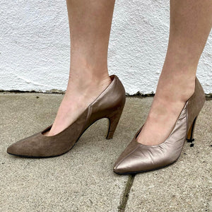 Vintage 80s/90s Leather Pumps, Vintage Paloma Two Tone Heels