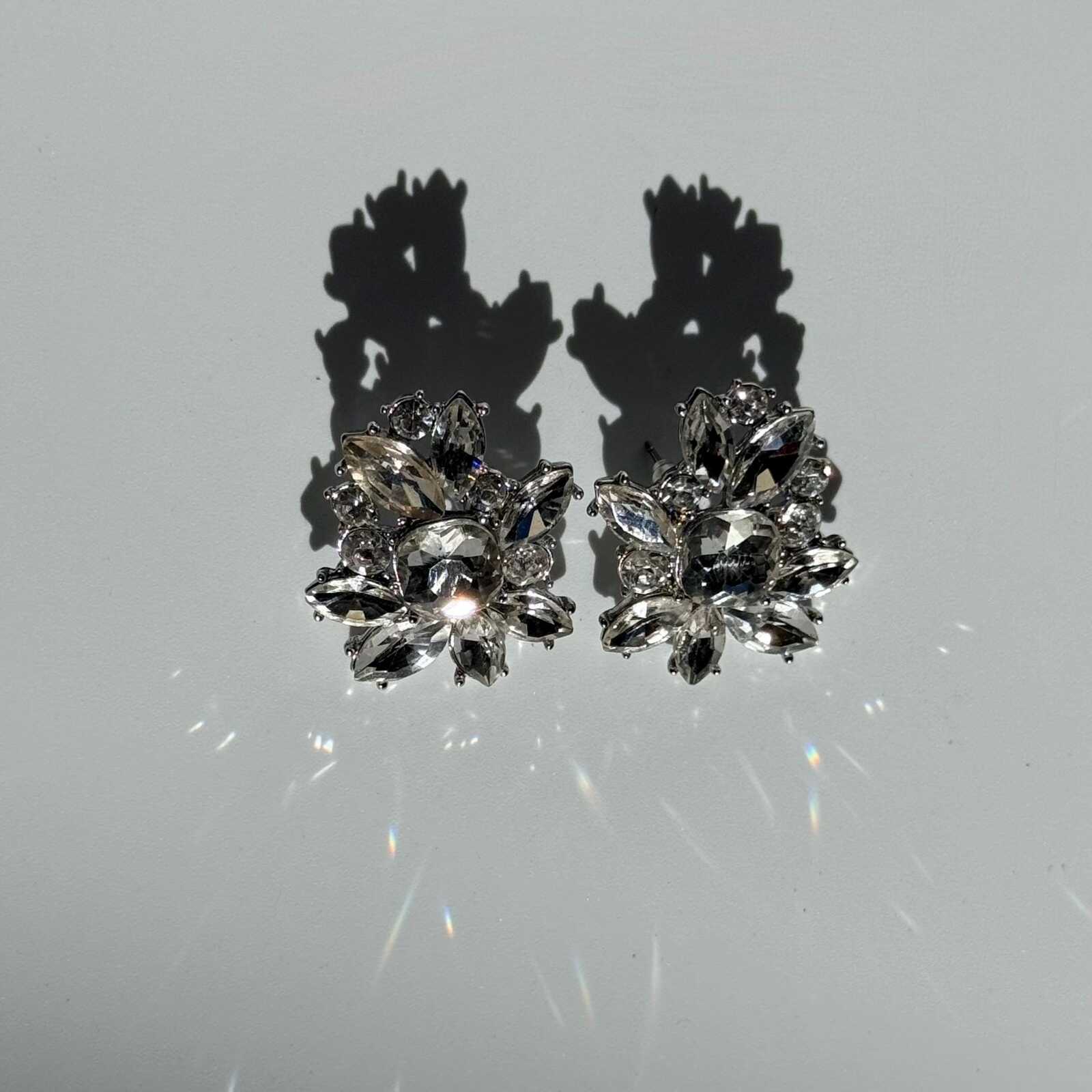 Vintage Chunky Sparkly Crystal Earrings