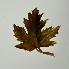 Load image into Gallery viewer, Large Vintage Gold Maple Leaf Brooch | 4” Statement Pin
