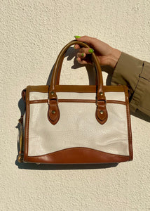 Vintage 90s Dooney & Bourke White/Tan Leather Purse